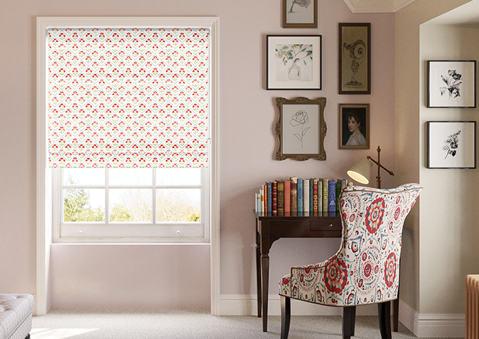 Chatsworth, Scarlet Red - Motorised Roman Blind - Image 3